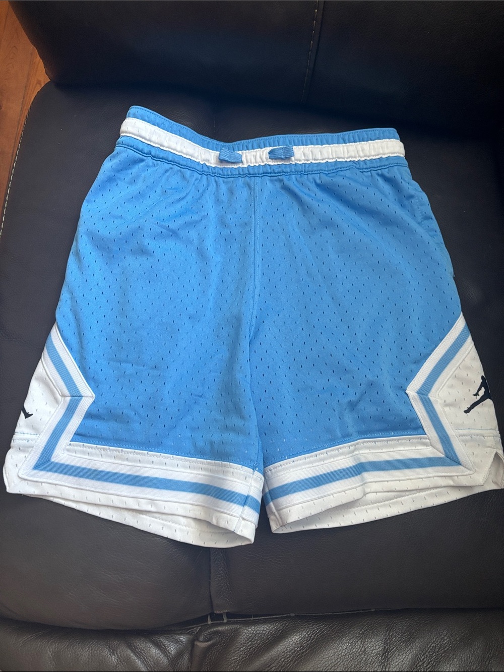 Jordan Light Blue Basketball Shorts with White Trim